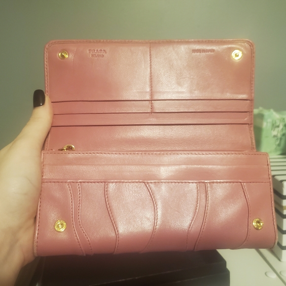 Pink Prada double snap wallet - Picture 9 of 12